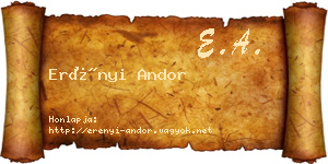 Erényi Andor névjegykártya