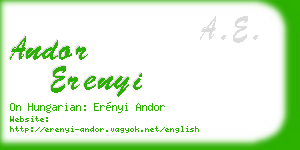 andor erenyi business card